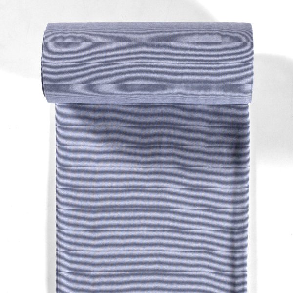 Schlauchbündchen - Streifen schmal - blau