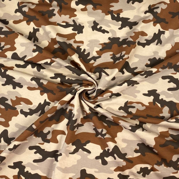 RESTSTÜCK 1,60m !!! - Jersey - Camouflage - beige