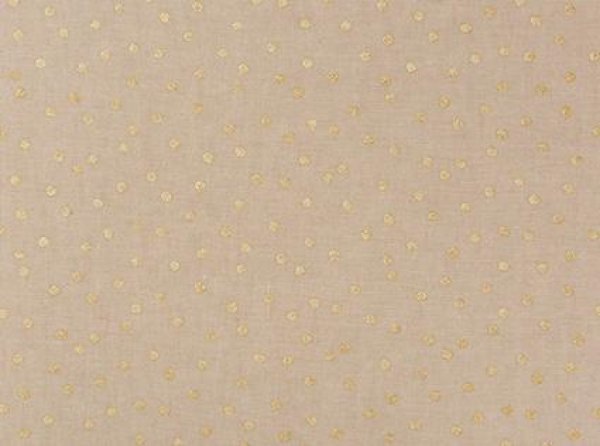 Baumwolle Leinenoptik Weihnachten - Punkte - natur gold