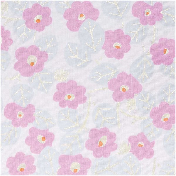 Musselin - Blumen rosa - Rico Design