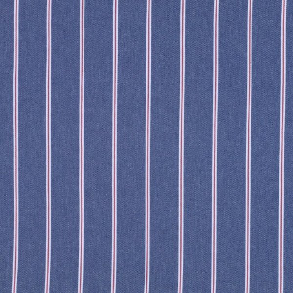 Baumwoll Denim - Big Stripes - medium blue