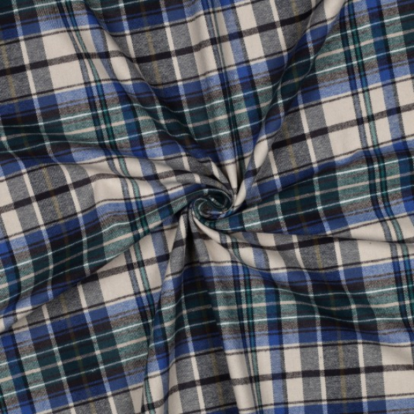 Flanell - Idan Karo - beige/blau/anthrazit
