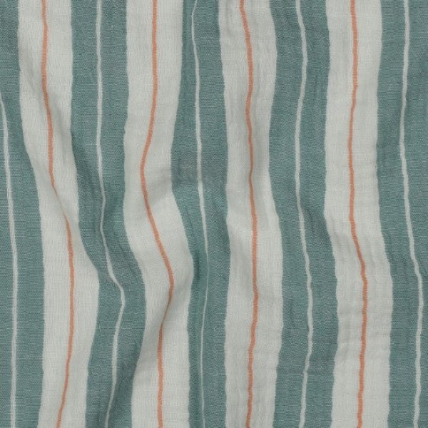 Musselin - Tarian Streifen - hellmint/grün/orange
