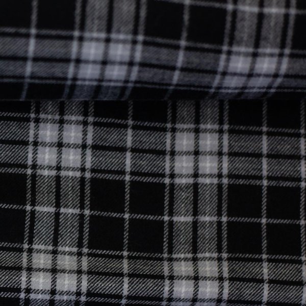 RESTSTÜCK 0,50m !!! - Baumwoll Flanell - Maverick - hellgrau/schwarz - Swafing