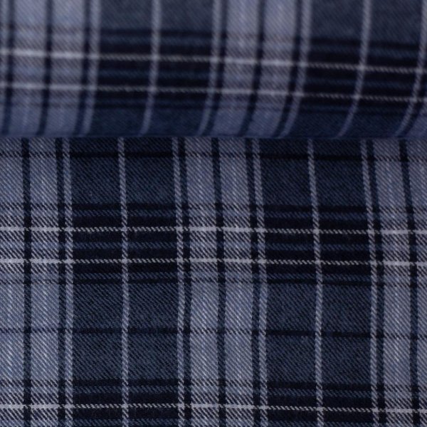 RESTSTÜCK 1,0m !!! - Baumwoll Flanell - Maverick - hellblau/jeansblau - Swafing