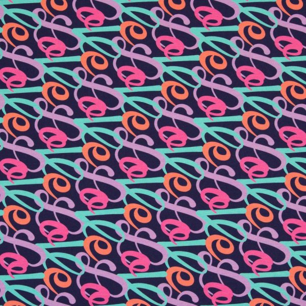 Jersey - Love - bunt/marine - Love Collection - Swafing by Kibadoo
