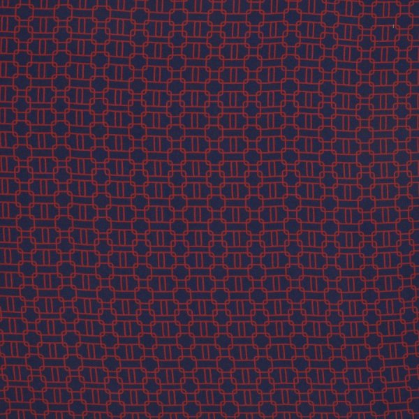 Viskose - Chain Twist - dunkelblau/burgundy - Geoluxe by Ki-ba-doo - Swafing