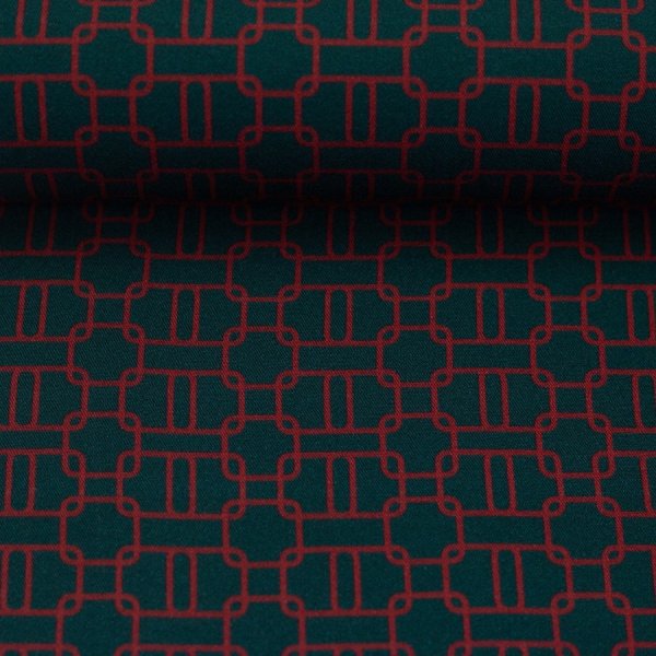 Viskose - Chain Twist - petrol/burgundy - Geoluxe by Ki-ba-doo - Swafing