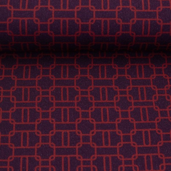 Viskose - Chain Twist - aubergine/burgundy - Geoluxe by Ki-ba-doo - Swafing