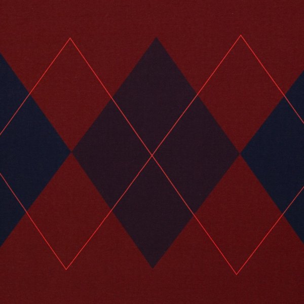 French Terry - Panel - Argyle Rauten - burgundy - Geoluxe by Ki-ba-doo - Swafing