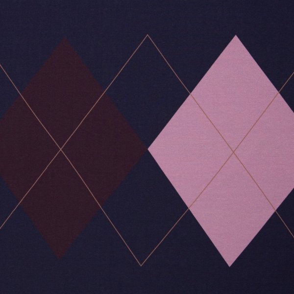 French Terry - Panel - Argyle Rauten - dunkelblau - Geoluxe by Ki-ba-doo - Swafing