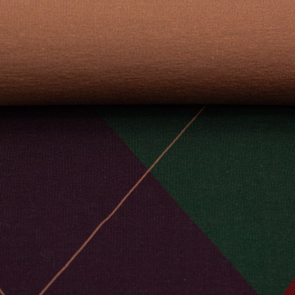 French Terry - Panel - Argyle Rauten - petrol - Geoluxe by Ki-ba-doo - Swafing