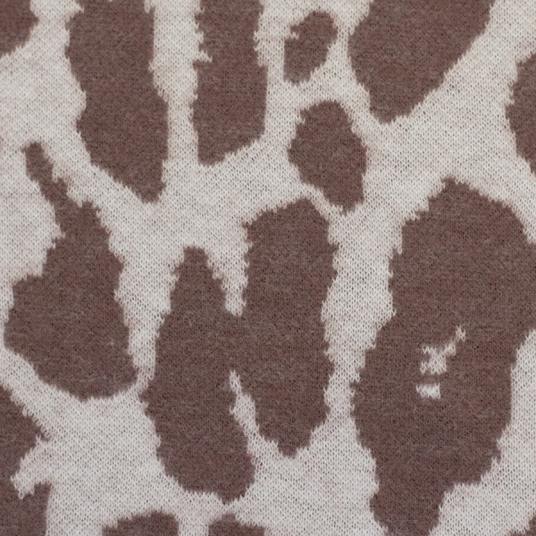 Jacquard Jersey - Emily Leo - peppercorn/naturweiß