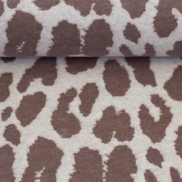 Jacquard Jersey - Emily Leo - peppercorn/naturweiß