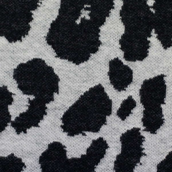 Jacquard Jersey - Emily Leo - schwarz/naturweiß