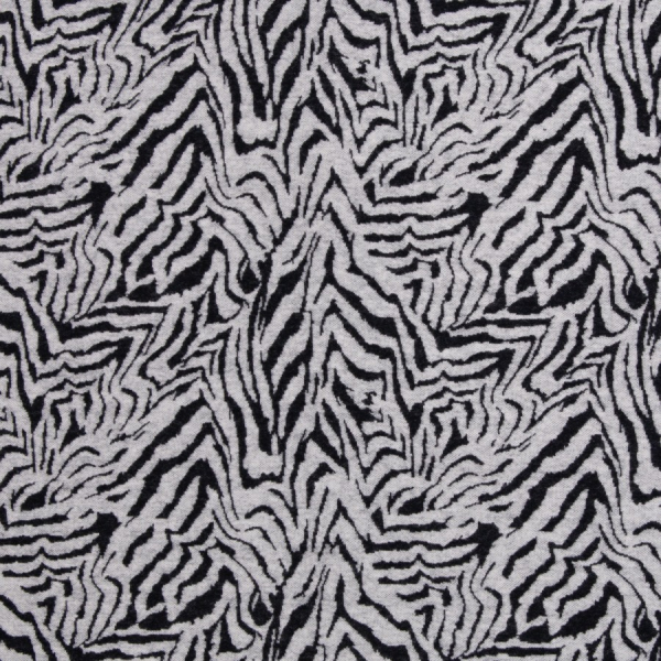 Jacquard Jersey - Emily Tiger - naturweiß/schwarz