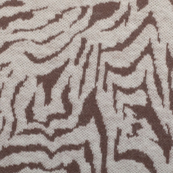Jacquard Jersey - Emily Tiger - naturweiß/peppercorn