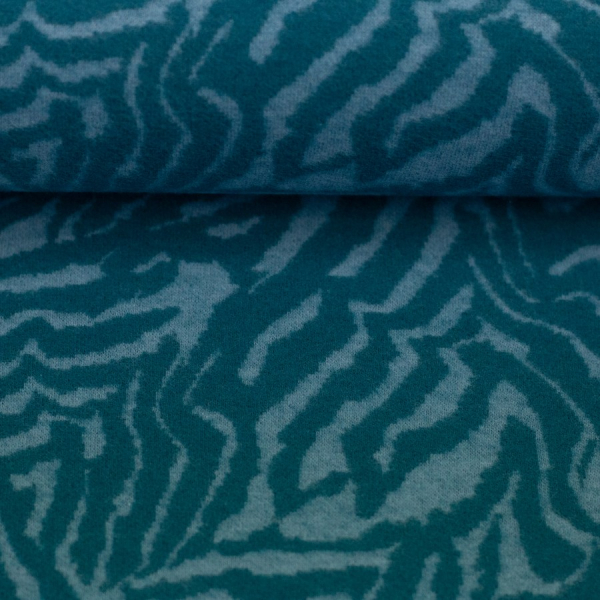 Jacquard Jersey - Emily Tiger - provincial blue/gulf coast