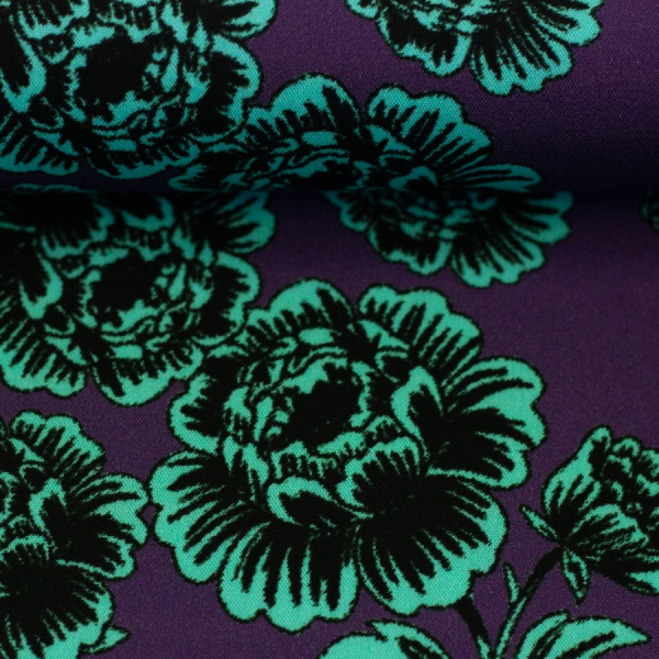 Viskose - Poenis - mint/lila - Opulence - Swafing by Cherry Picking