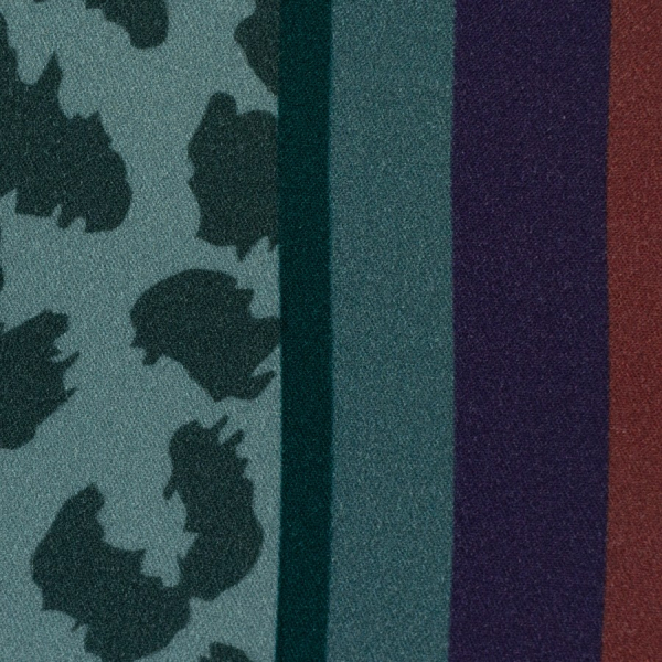 Viskose - Leo Streifen - smaragd/gulf coast - Bordure Studio - Swafing by Kibadoo