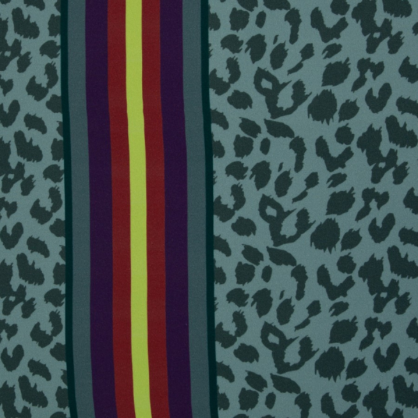 Viskose - Leo Streifen - smaragd/gulf coast - Bordure Studio - Swafing by Kibadoo