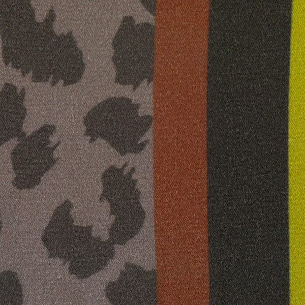 Viskose - Leo Streifen - schlamm/peppercorn - Bordure Studio - Swafing by Kibadoo