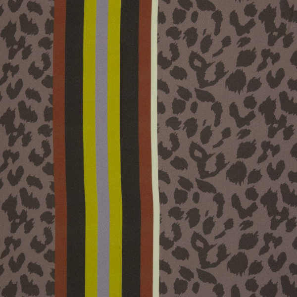 Viskose - Leo Streifen - schlamm/peppercorn - Bordure Studio - Swafing by Kibadoo