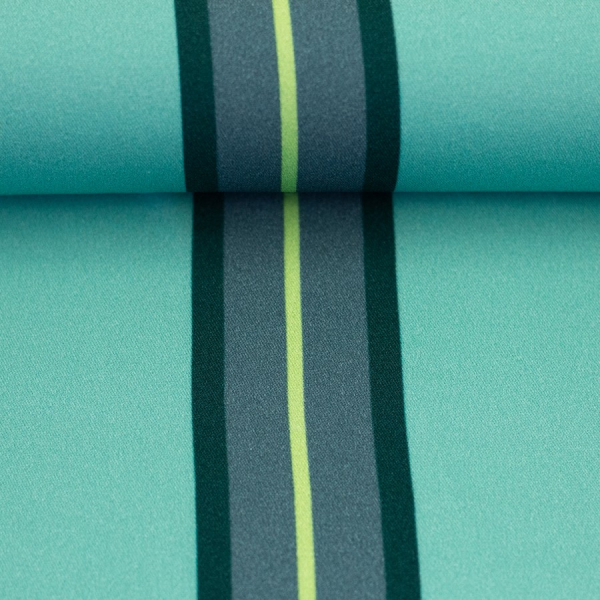 Viskose - Stripes - provincial blue/türkis - Bordure Studio - Swafing by Kibadoo