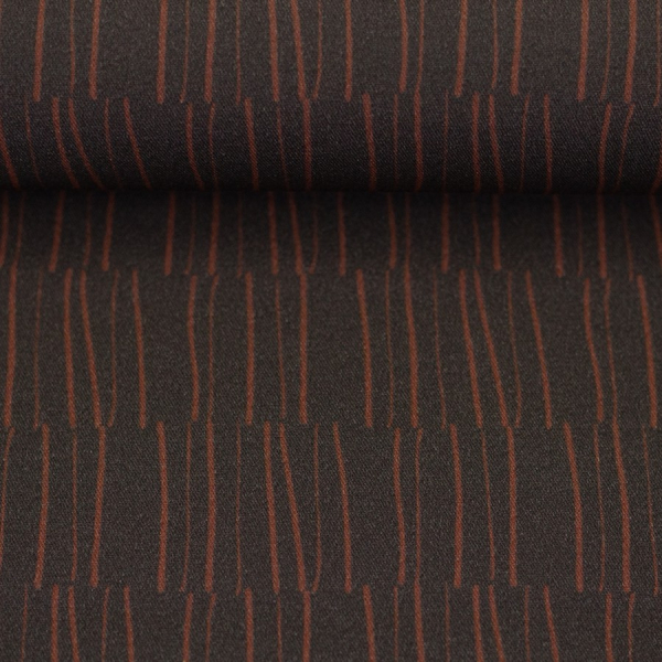 Viskose - Striple - bruscetta/peppercorn - Bordure Studio - Swafing by Kibadoo