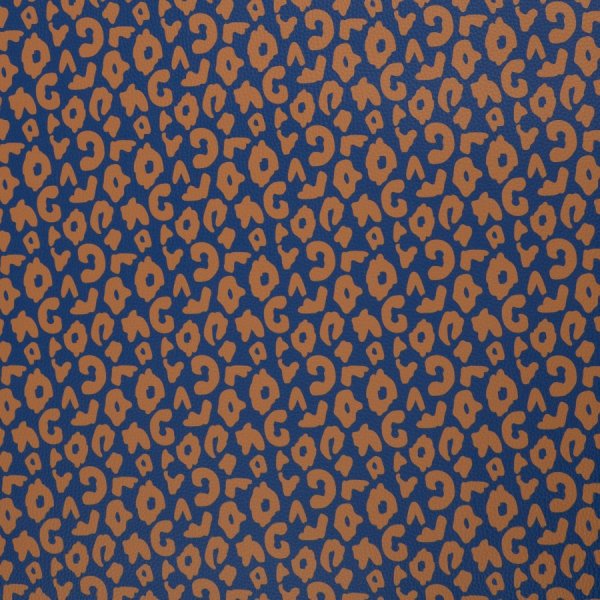 Kunstleder - Happy Collection - Leo - dunkelblau/terracotta - Swafing by Cherry Picking