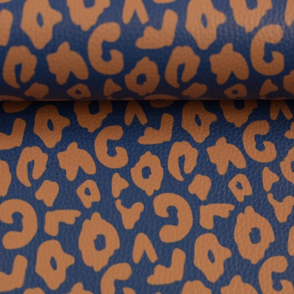 Kunstleder - Happy Collection - Leo - dunkelblau/terracotta - Swafing by Cherry Picking