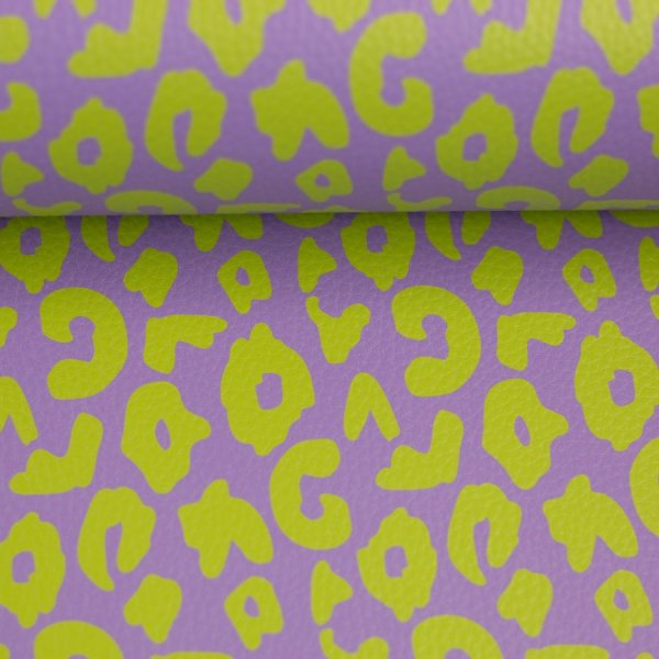 Kunstleder - Happy Collection - Leo - flieder/kiwigrün - Swafing by Cherry Picking