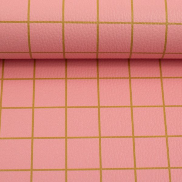 Kunstleder - Happy Collection - Karos - apricot/ocker - Swafing by Cherry Picking