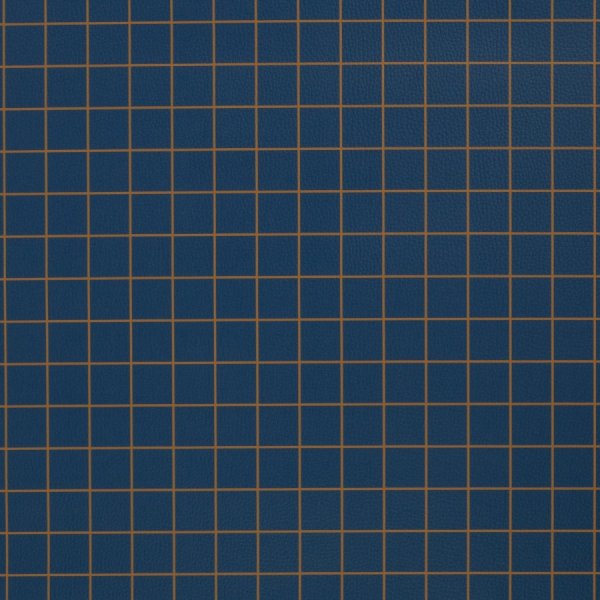 Kunstleder - Happy Collection - Karos - dunkelblau/ocker - Swafing by Cherry Picking