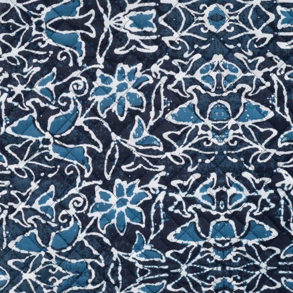 Doubleface Baumwoll Stepper - Elwine Flowers - dark navy/blue
