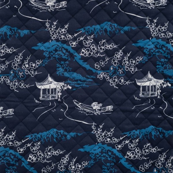 Doubleface Baumwoll Stepper - Svana - dark navy/blue