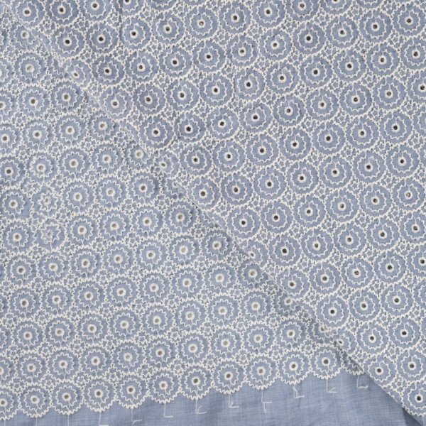 Baumwoll Webware - Circle - Embroderie - dusty blue