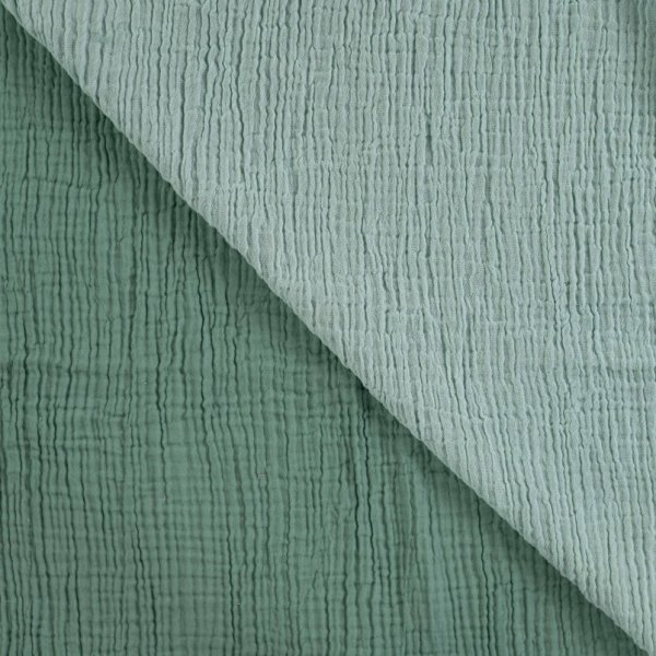 Doubleface Musselin - uni - mint/dusty mint