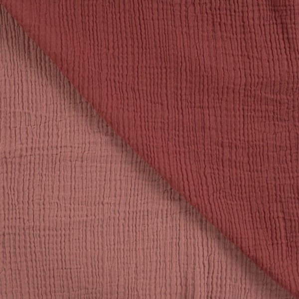 Doubleface Musselin - uni - rose dust/blush
