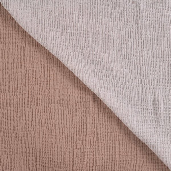 Doubleface Musselin - uni - beige/greige