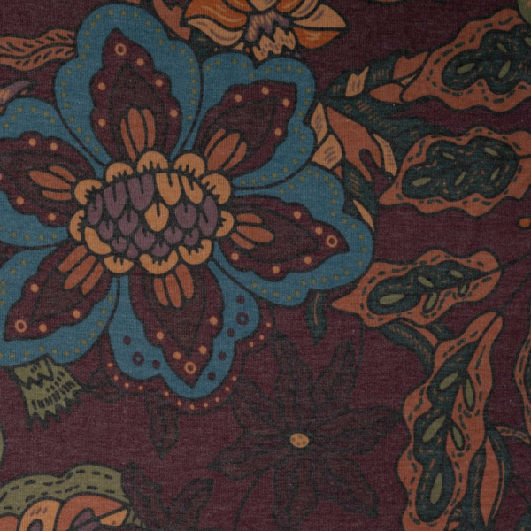 Viskose Feinstrickjersey - Gerdis Flower - bordeaux