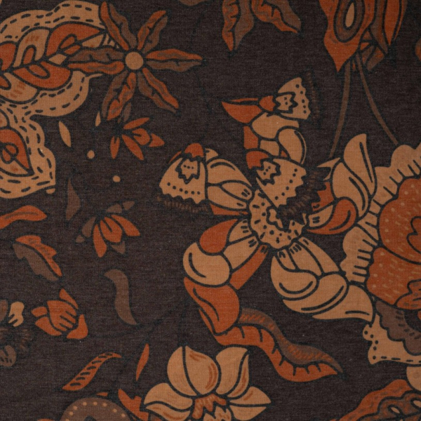 Viskose Feinstrickjersey - Gerdis Flower - brown