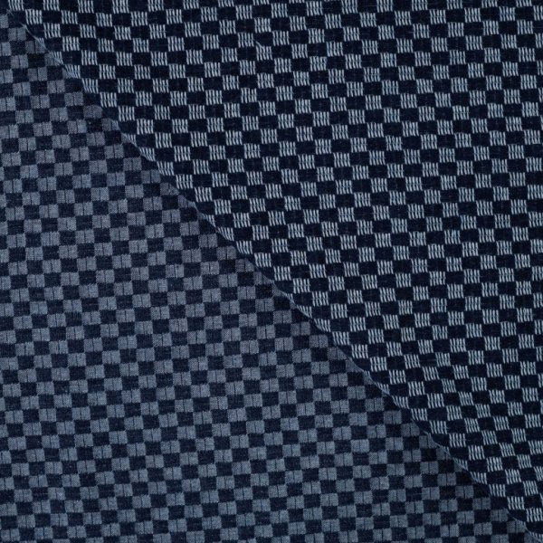 Jacquard Denim - Barry Check - dark blue