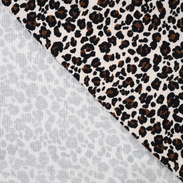 Baumwoll Seersucker - gesteppt - Leo - sand/brown/black