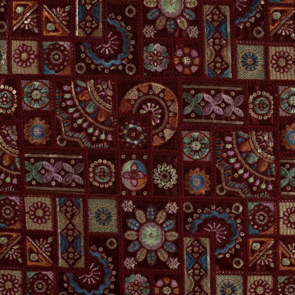 Jacken Patchwork Stoff - Priya - bordeaux
