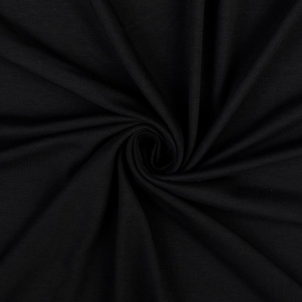 Heavy Viskosejersey - uni - schwarz