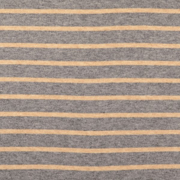 Strick Jacquard - Streifen - grau/beige