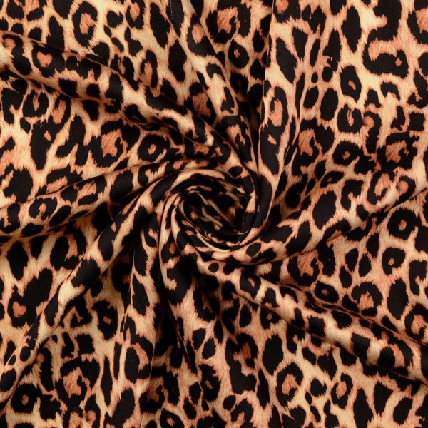 Viskosesatin - matt - Wild Chic Leo - caramel/black