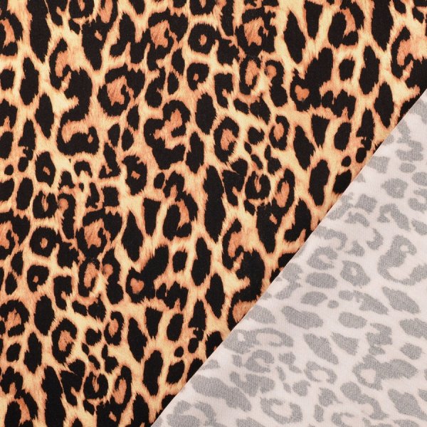 Viskosesatin - matt - Wild Chic Leo - caramel/black