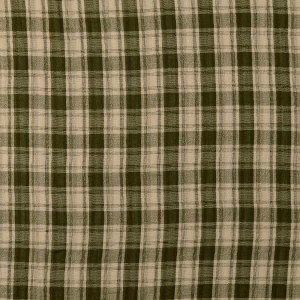 Doubleface Musselin - Rustic Check and Stripes - khaki